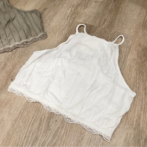 Colsie Ribbed Lace Crop Tops - Set of 2 - Picture 4 of 4